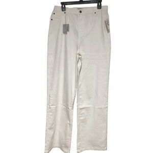 NWT Cupio Blue Women’s White Wide Leg Western Pants Soft and Comfy Size L